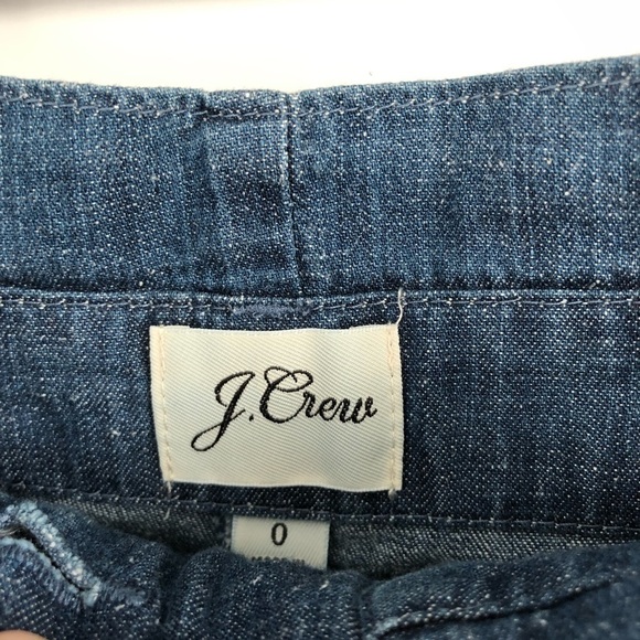 J.CREW Paper-Bag Pant Chambray Denim High Waist Tie Belt Pockets Pleated An054 0 - Picture 7 of 13